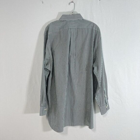 Ralph Lauren Purepress Classic Fit Shirt Button Down XL 18 34/35 Green Striped - Picture 5 of 9